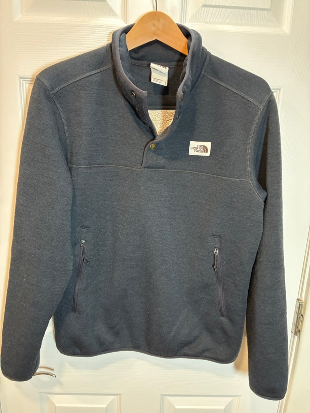 The North Face Black Snap-Front Sherpa Lined Pullover